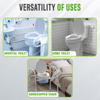 Elongated Raised Toilet Seat with Lid | Non-Slip Booster Seat for Elderly, Pregnant & Post-Surgery Recovery