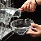 Round Hanging Bird Bath Tub for Cage – Plastic Parrot Bird Bath Bowl for Small Birds