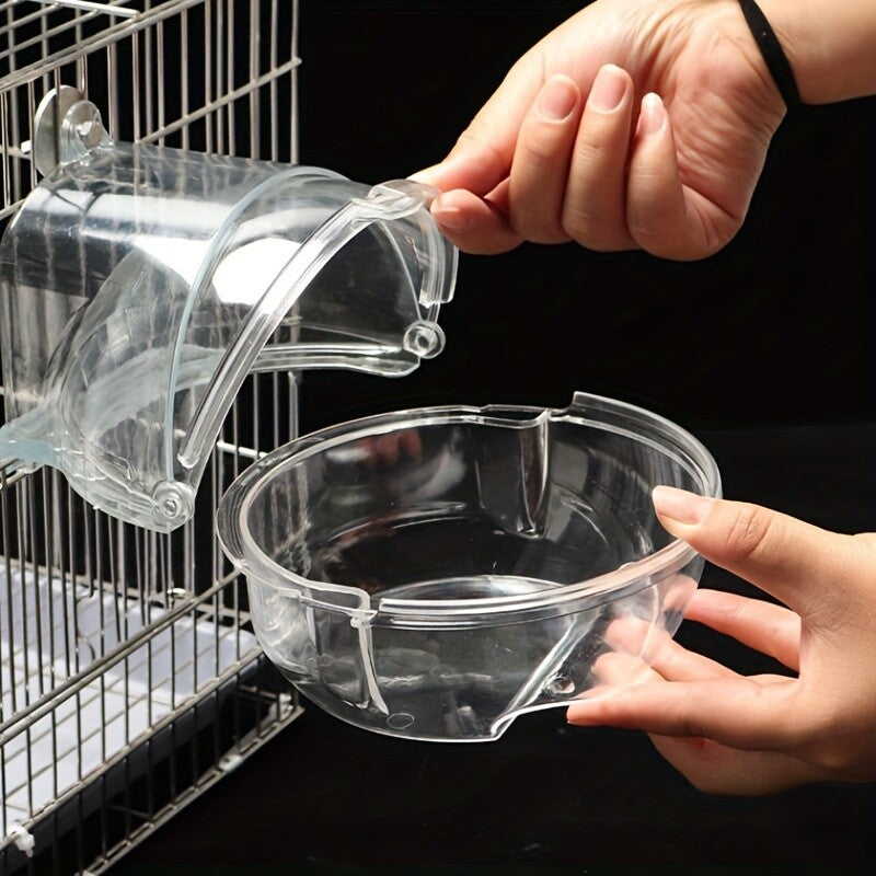 Round Hanging Bird Bath Tub for Cage – Plastic Parrot Bird Bath Bowl for Small Birds