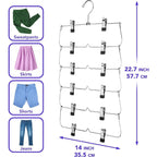 2 Pack 6 Tier Skirt and Pant Hangers with Clips - Space Saving Multi Hangers for Closet Storage