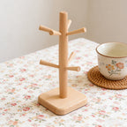 2PCS Wooden Mug Rack Tree with 6 Hooks - Coffee Cup Organiser Stand for Kitchen Counter