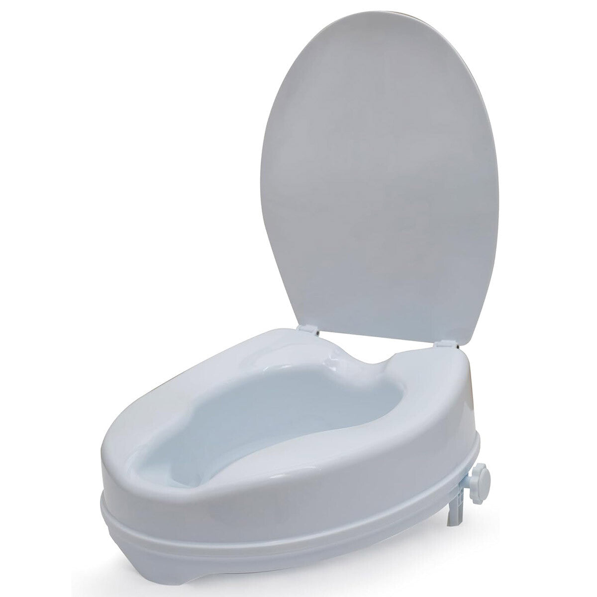 Elongated Raised Toilet Seat with Lid | Non-Slip Booster Seat for Elderly, Pregnant & Post-Surgery Recovery