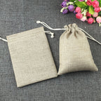 30PCS Natural Linen Drawstring Pouches - Burlap Jute Gift Bags for Jewellery, Wedding and Party Favours