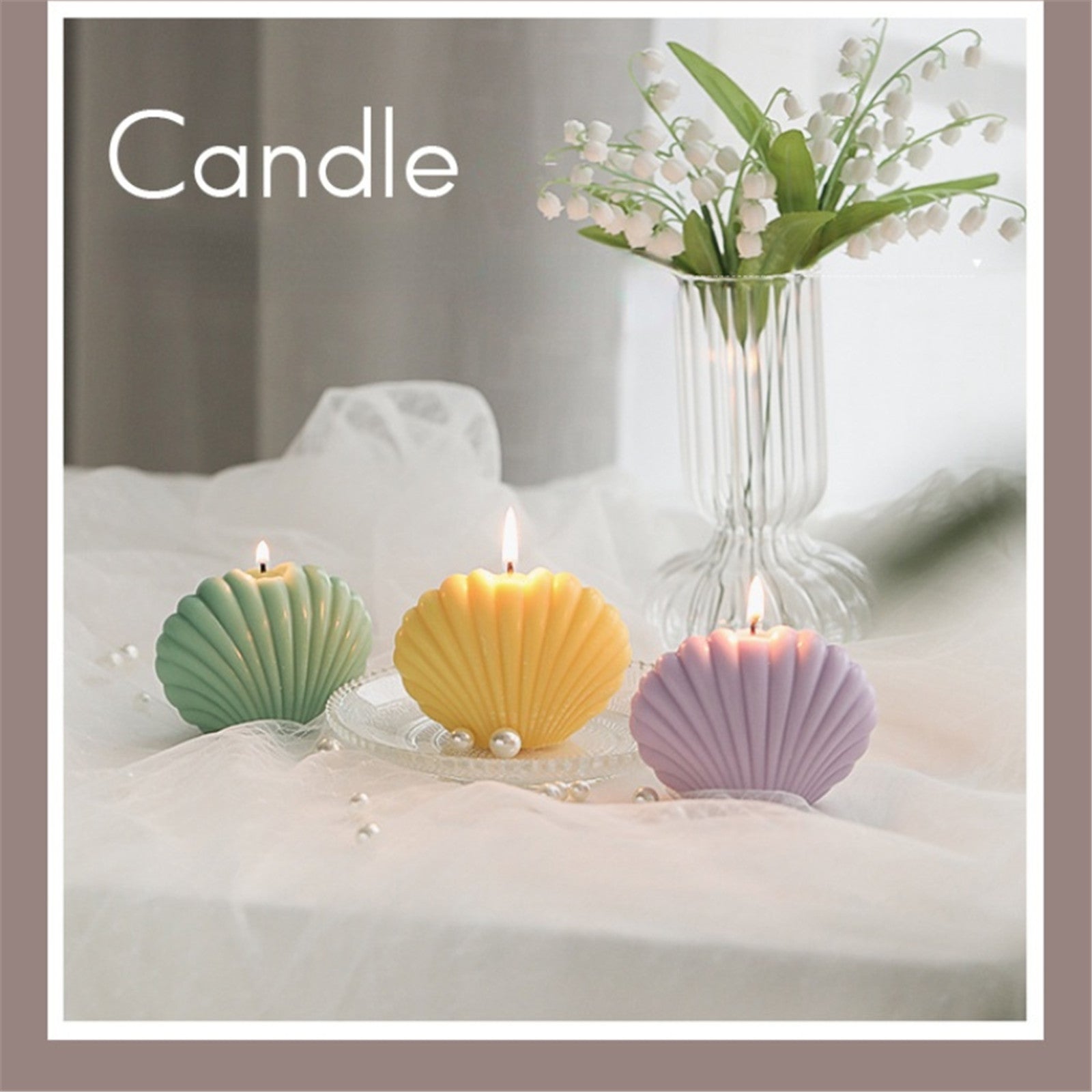 Seashell Candle Silicone Mold - Conch Scallop Clam Wax Mould for DIY Candle and Craft Decor