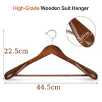 12 Pack 44.5cm Wide Shoulder Wooden Coat Hangers - Heavy Duty Suit Jacket Hangers Walnut
