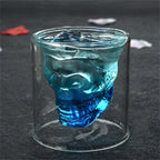 8PCS Crystal Skull Shot Glass Set 75ml – Clear Glass Vodka Whiskey Liquor Cups