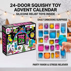 24-door squishy toy advent calendar with silicone stress relief toys inside tray