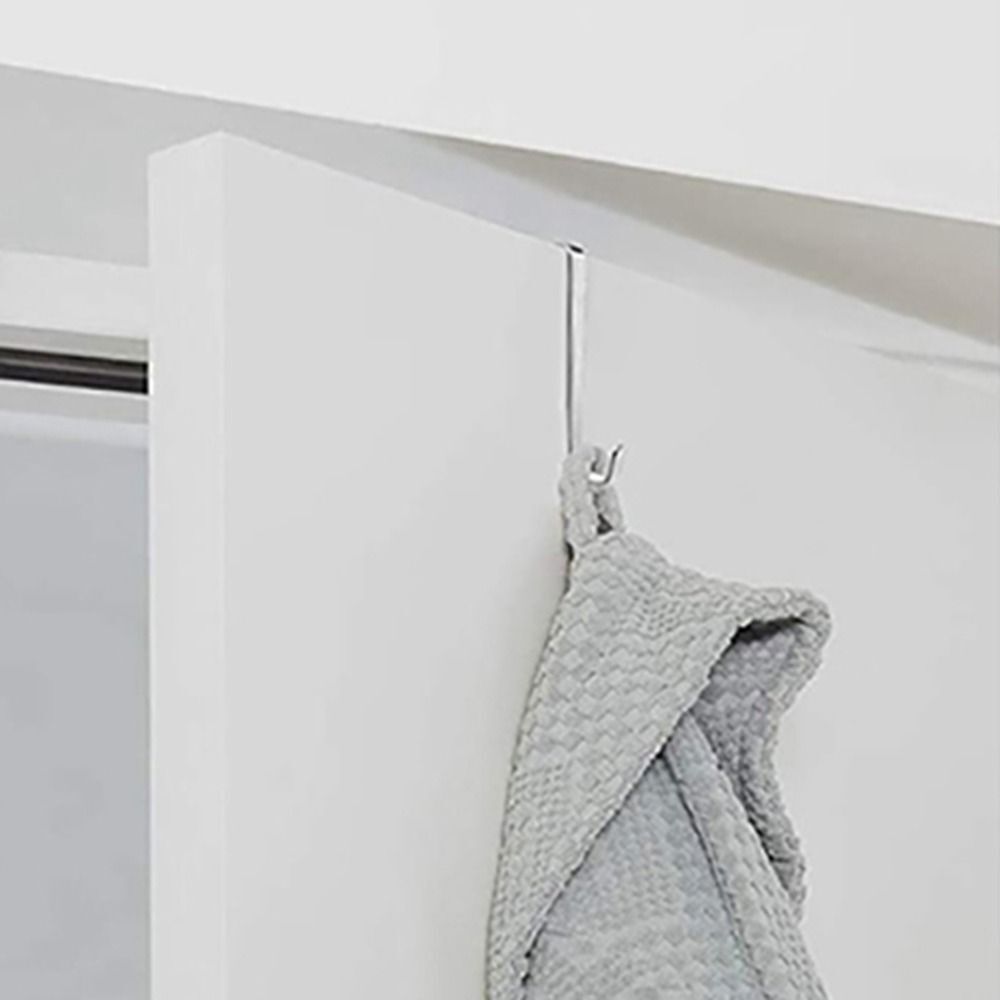 10pcs 5mm Stainless Steel Over The Door Hook Adjustable Door Hanger Rack Cloth