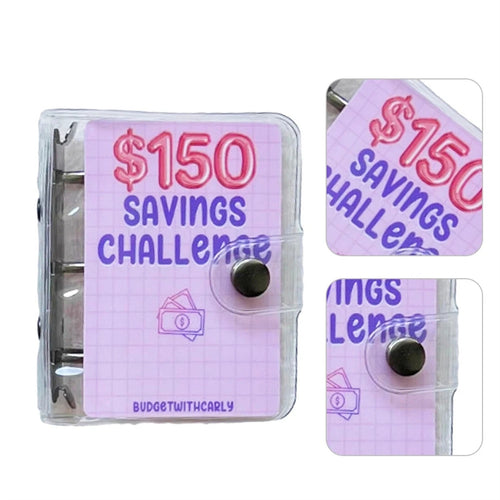 2 Pack Money Saving Challenge Binder – Mini Budget Envelope Savings Book for Cash Budgeting and Financial Goals