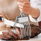 Stainless Steel Meat Slicing Tongs | Roast Beef Bread Onion Tomato Cutting Holder