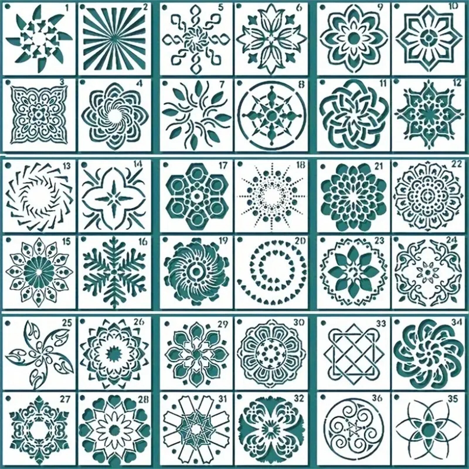 72PCS Mandala Painting Stencils DIY Drawing Templates Craft Scrapbooking Tool