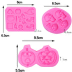6PCS Halloween Silicone Mould Ghost Pumpkin Bat Skull DIY Resin Candle Craft Mold