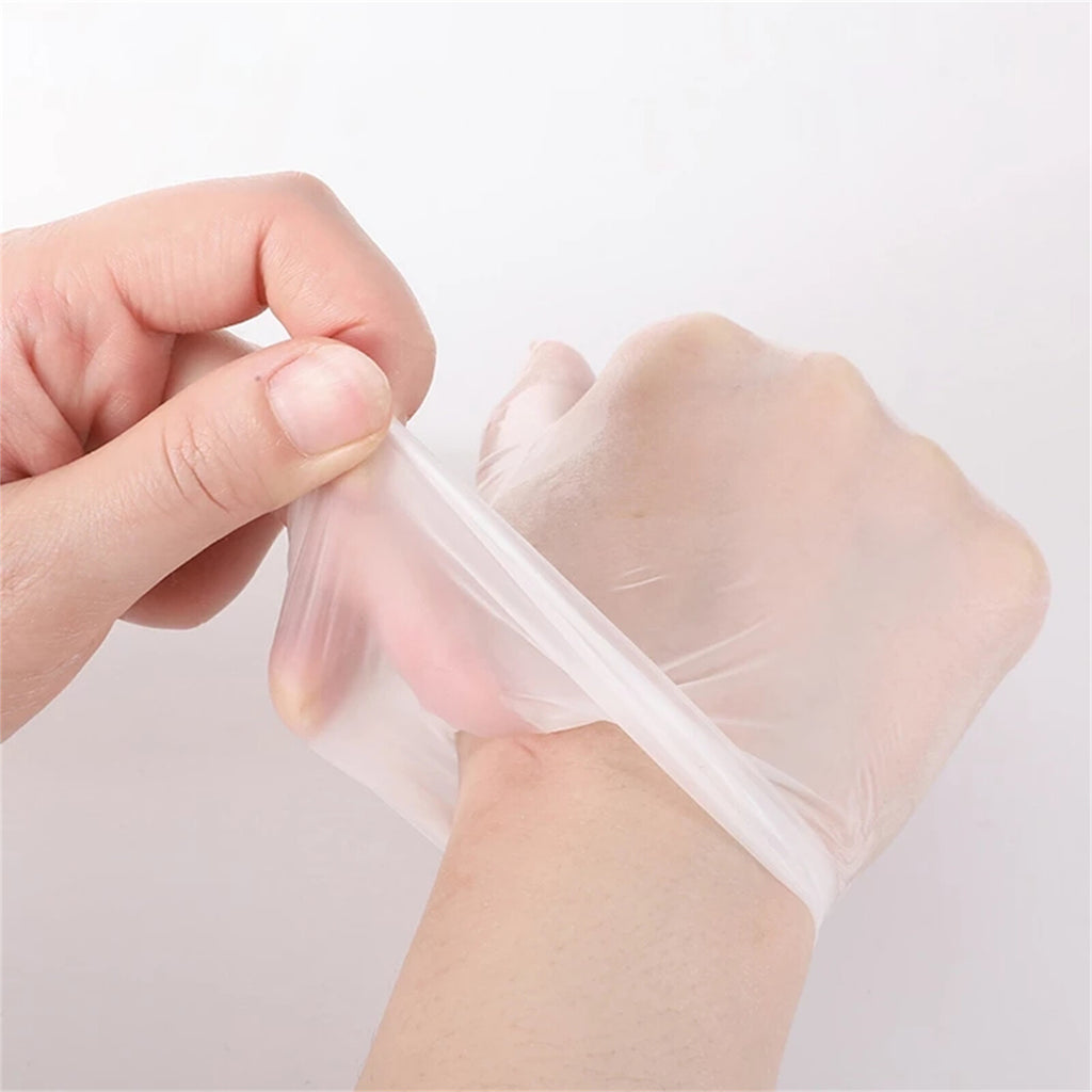 200PCS Clear Vinyl Disposable Gloves Powder Free - Food Safe Medical and Cleaning Gloves Size M