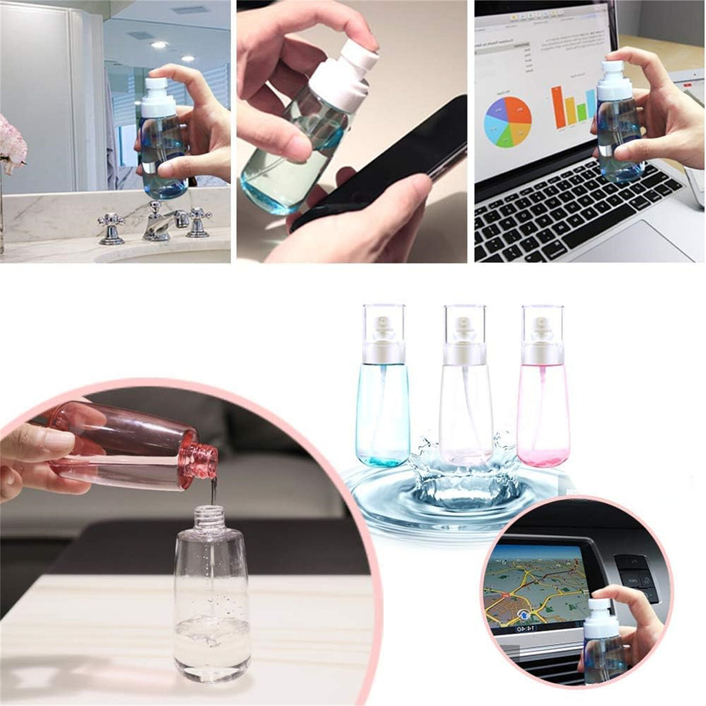 3/6pcs Refillable Perfume Atomiser Spray Bottles 60ml | Travel Pump Dispenser Set