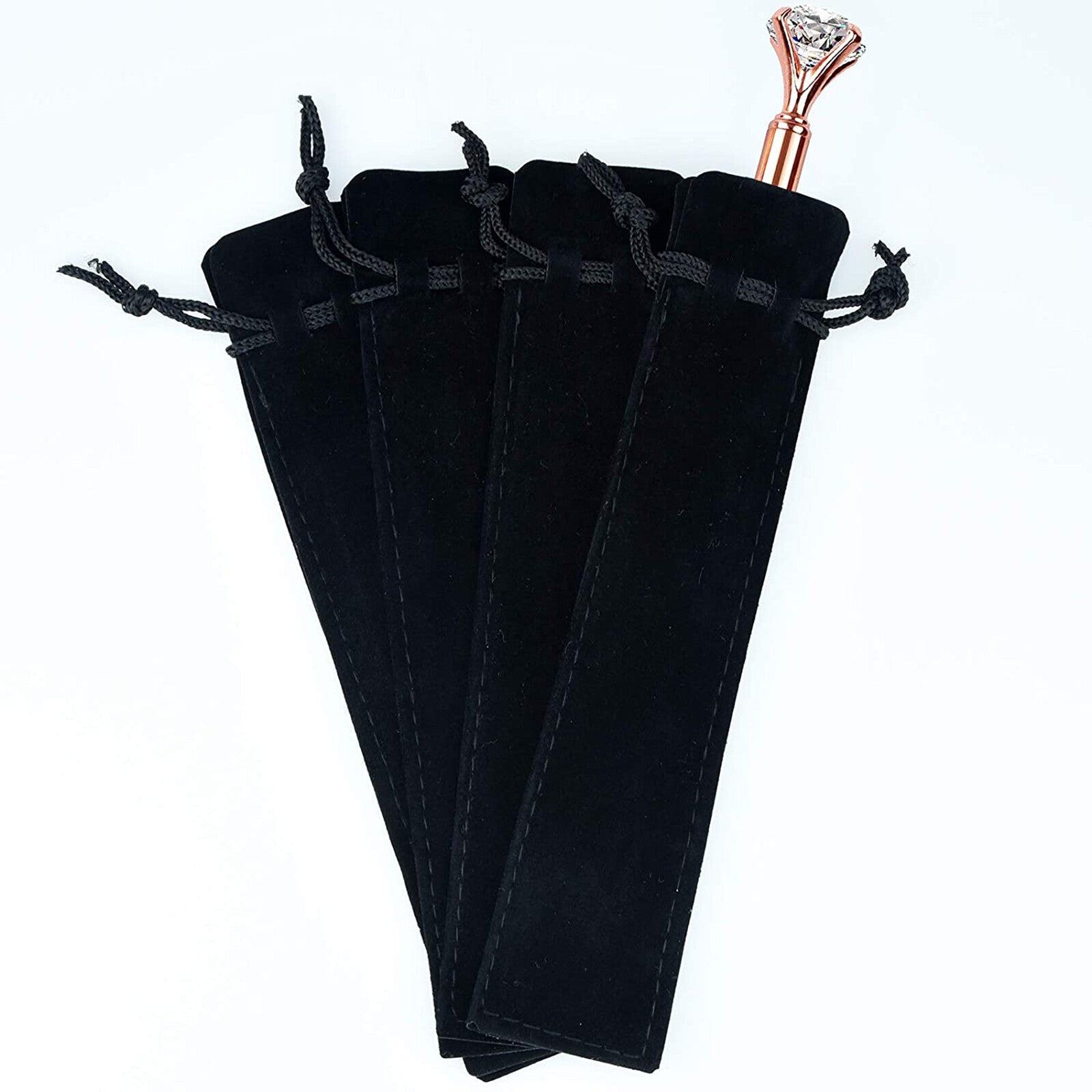 100PCS Velvet Pen Pouch Drawstring Pen Gift Bag Single Pen Packaging Case