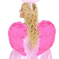 Pink Feather Angel Fairy Wings Kids Fancy Costume Props Masquerade Halloween AU