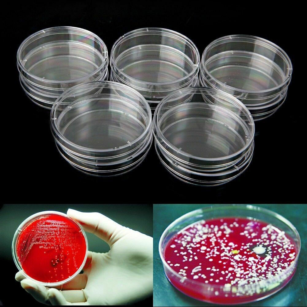 20pcs Plastic Petri Dishes with Lids 90mm x 15mm | Pre-Sterile Lab Culture Plates