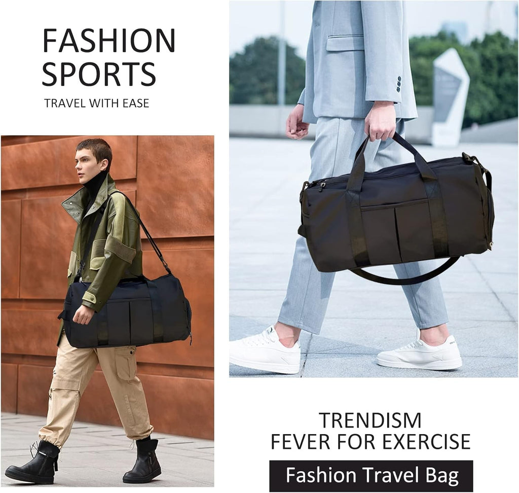 Large Travel Storage Gym Weekender Duffle Bag - Carry On Shoulder Sports Bag with Shoe Compartment