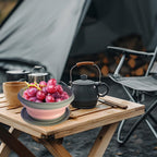 3PCS Collapsible Camping Bowl with Lid Foldable PP TPR Travel Soup Ramen Bowl