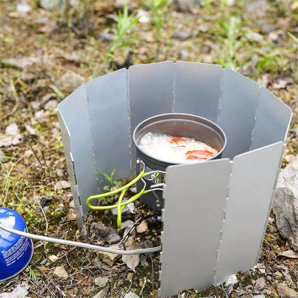 30 Plate Aluminum Alloy Camping Stove Wind Shield | Foldable BBQ Cooker Windscreen