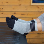 4 Pairs Cotton Toe Socks for Men and Women - Ankle Five Finger Athletic Running Socks