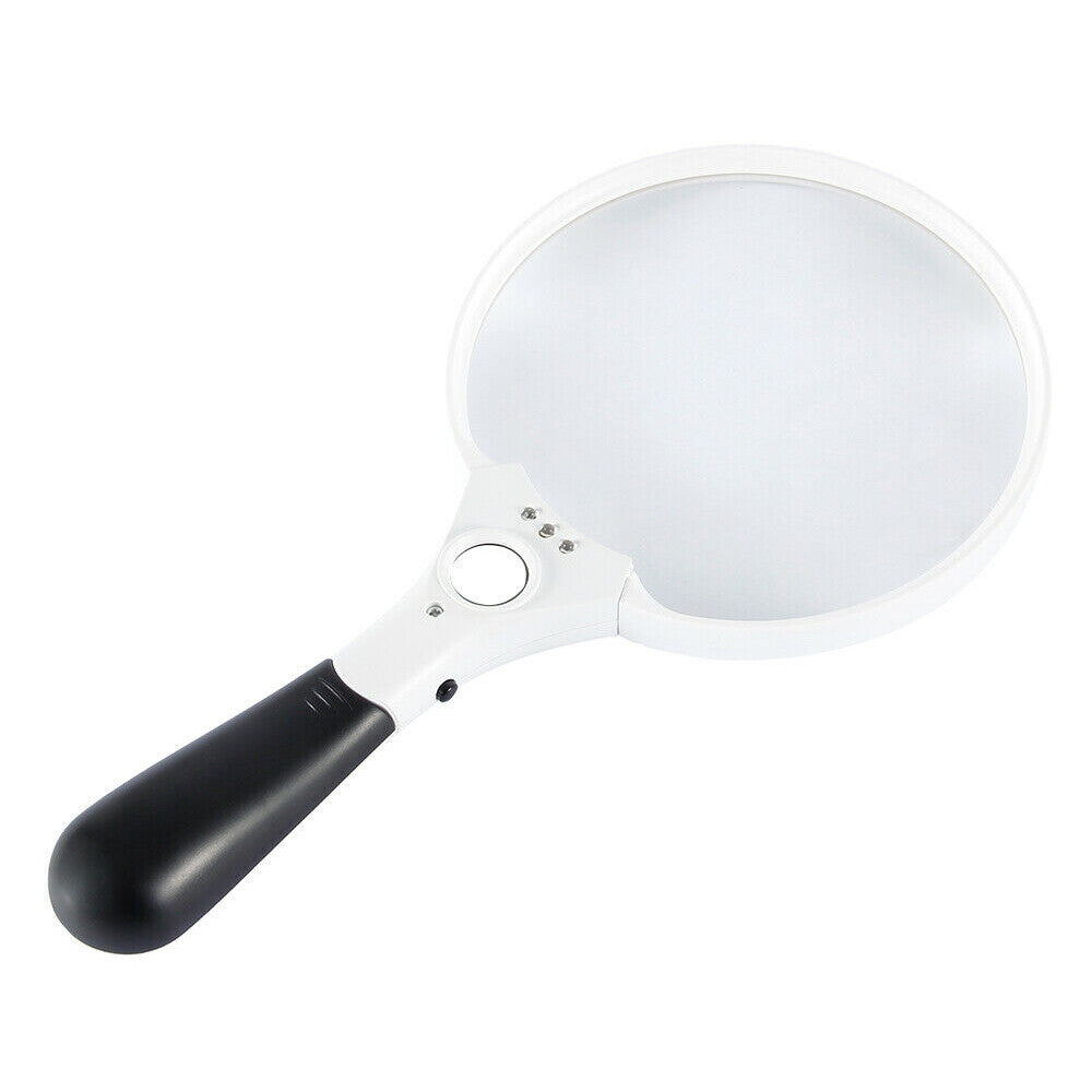 Extra Large Handheld Magnifying Glass 25X with 3 LED Lights Reading Magnifier
