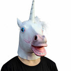 Female Horse Head Mask Latex Full Face Costume Mask - Animal Cosplay Party Halloween Prop