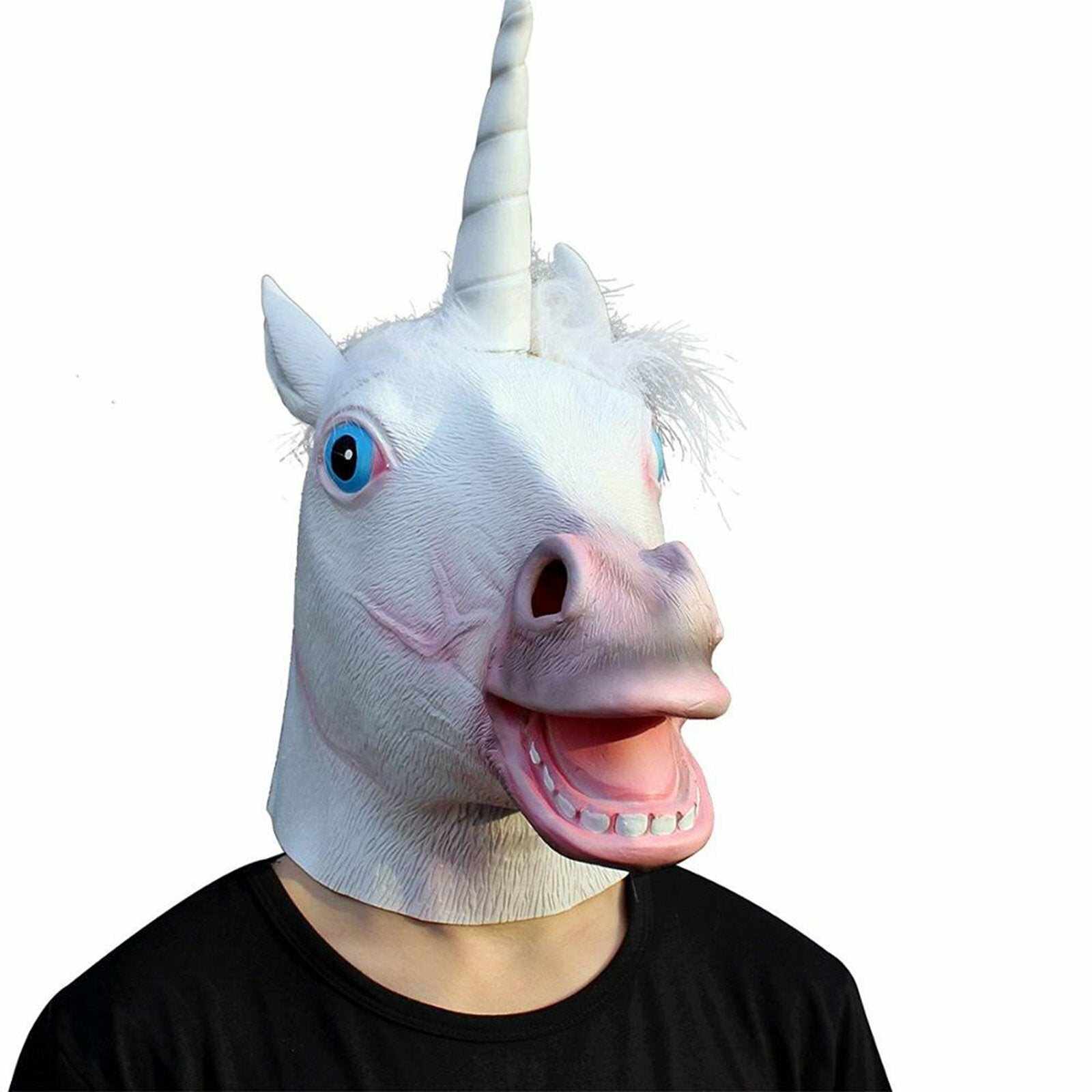 Female Horse Head Mask Latex Full Face Costume Mask - Animal Cosplay Party Halloween Prop