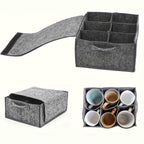 2pcs Caravan Tableware Storage Bag Set | Felt Plate & Cup Holder Organizer for Camping