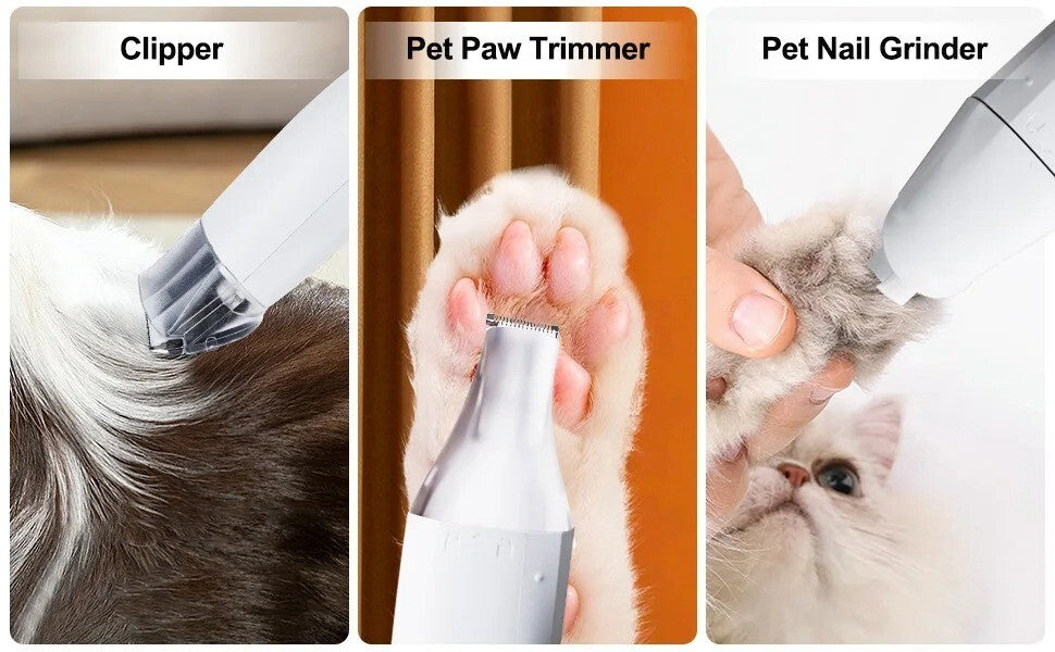 7 IN 1 Pet Grooming Kit Cat Dog Hair Vacuum Remover Dryer Nail Trimmer Low Noise