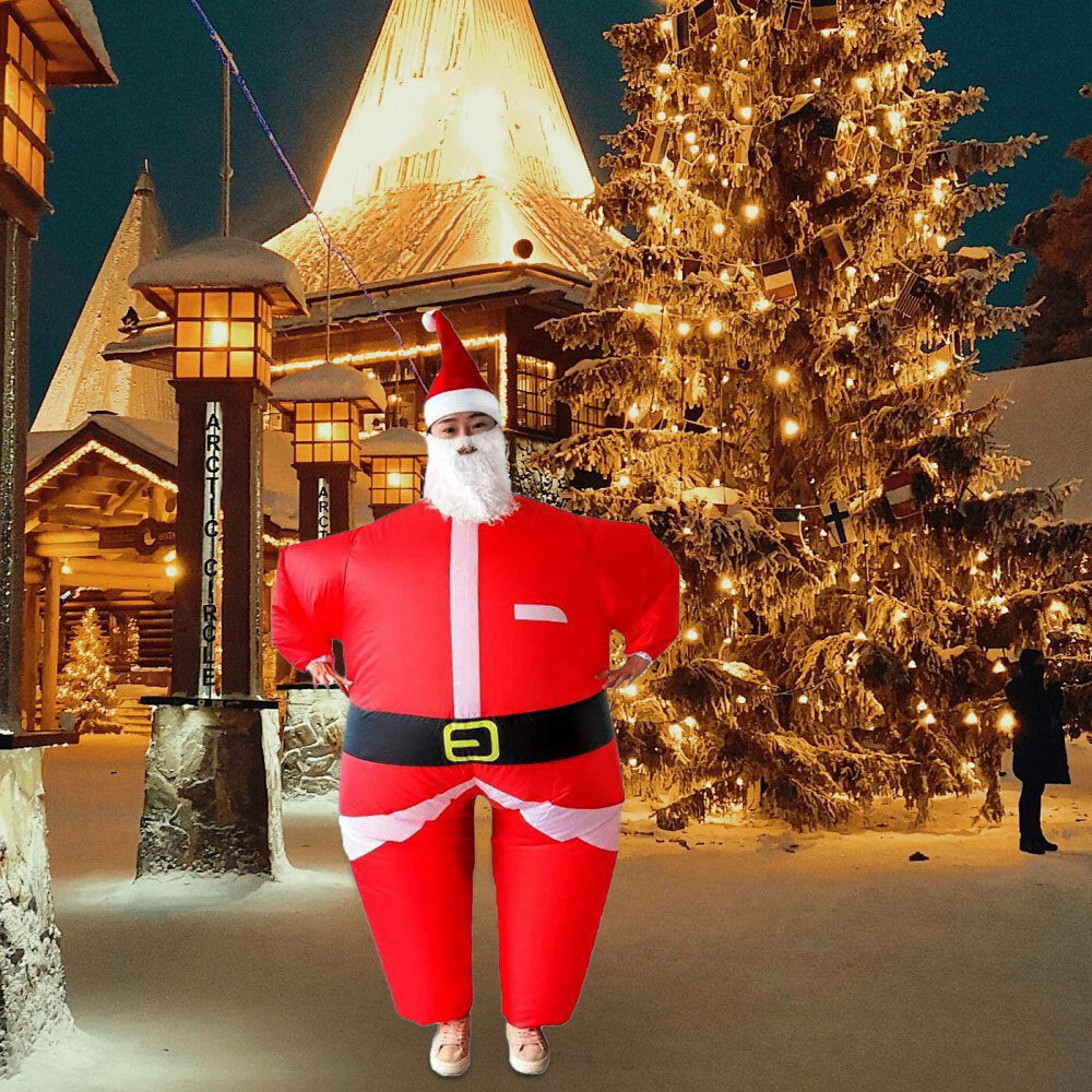 Inflatable Santa Claus Costume Christmas Suit, Funny Props Outfit Xmas OD
