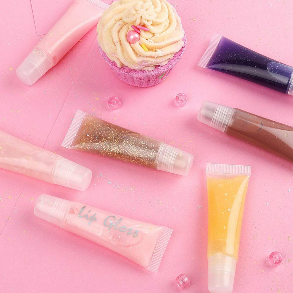 50PCS Clear Lip Gloss Squeeze Bottles 8ml - Empty Lip Balm Tube Containers with 6 Funnels