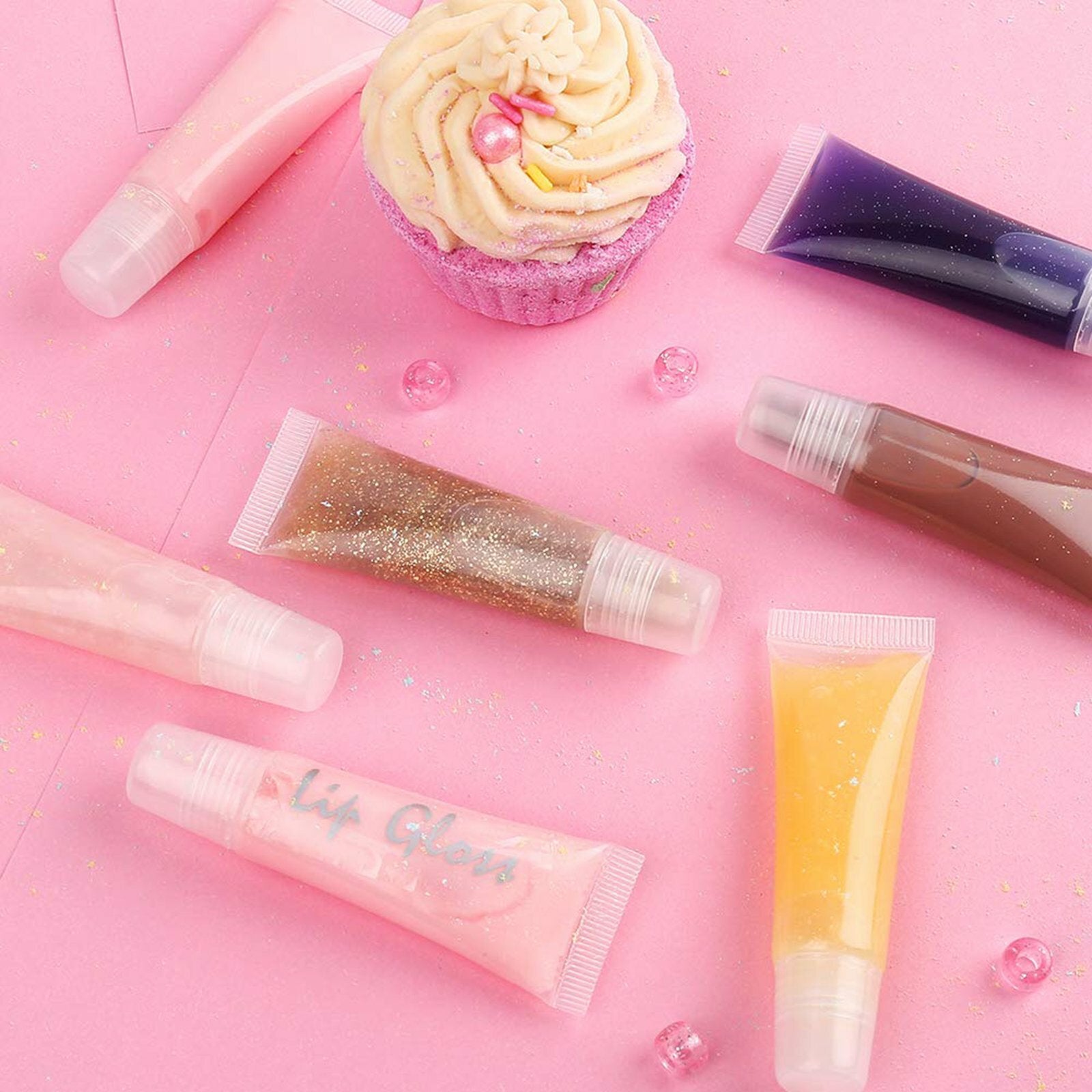 50PCS Clear Lip Gloss Squeeze Bottles 8ml - Empty Lip Balm Tube Containers with 6 Funnels