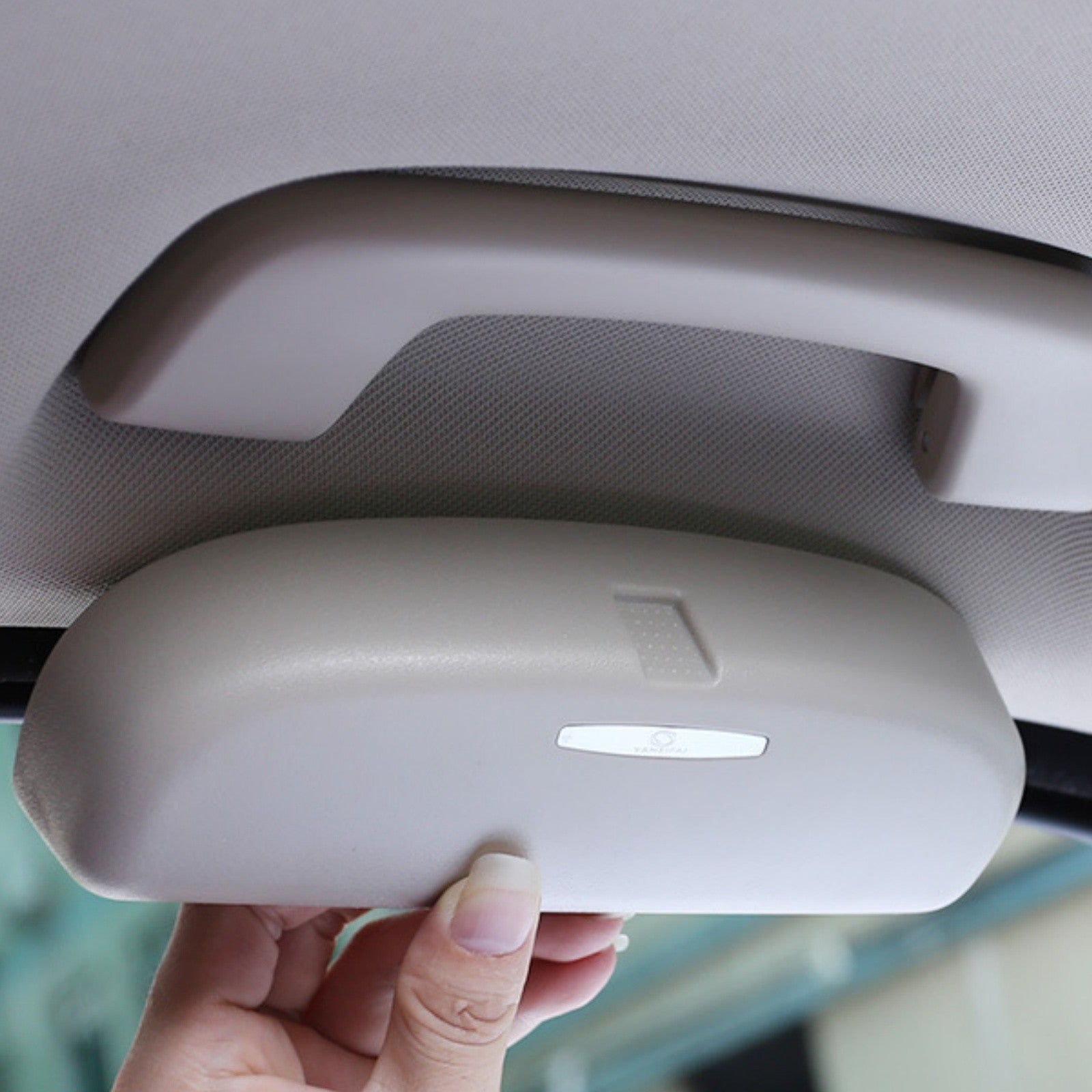 3PCS Car Sunglasses Holder Cases - Grey Eyeglass Organiser Storage with Mounting Accessories