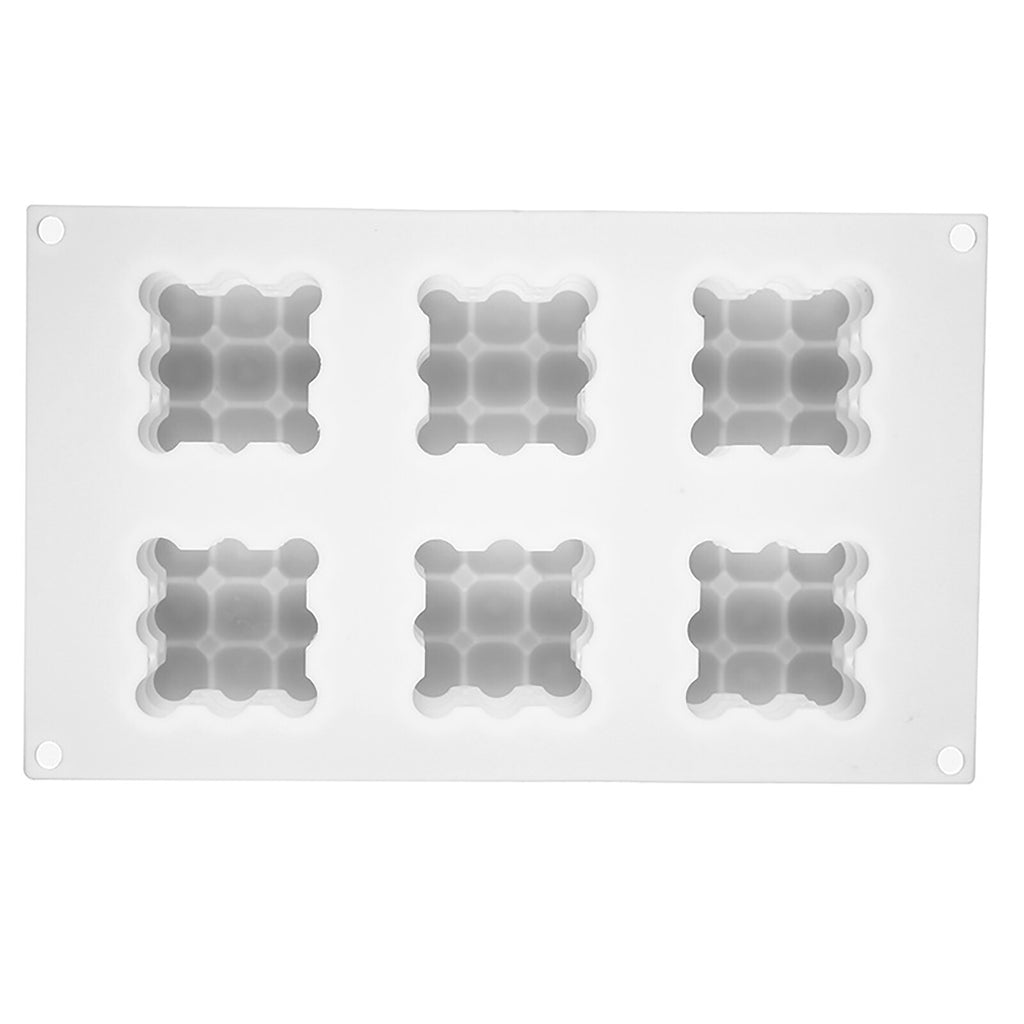 6-Cavity 3D Cube Silicone Mold – Bubble Candle Soap Chocolate Cake DIY Craft Mould