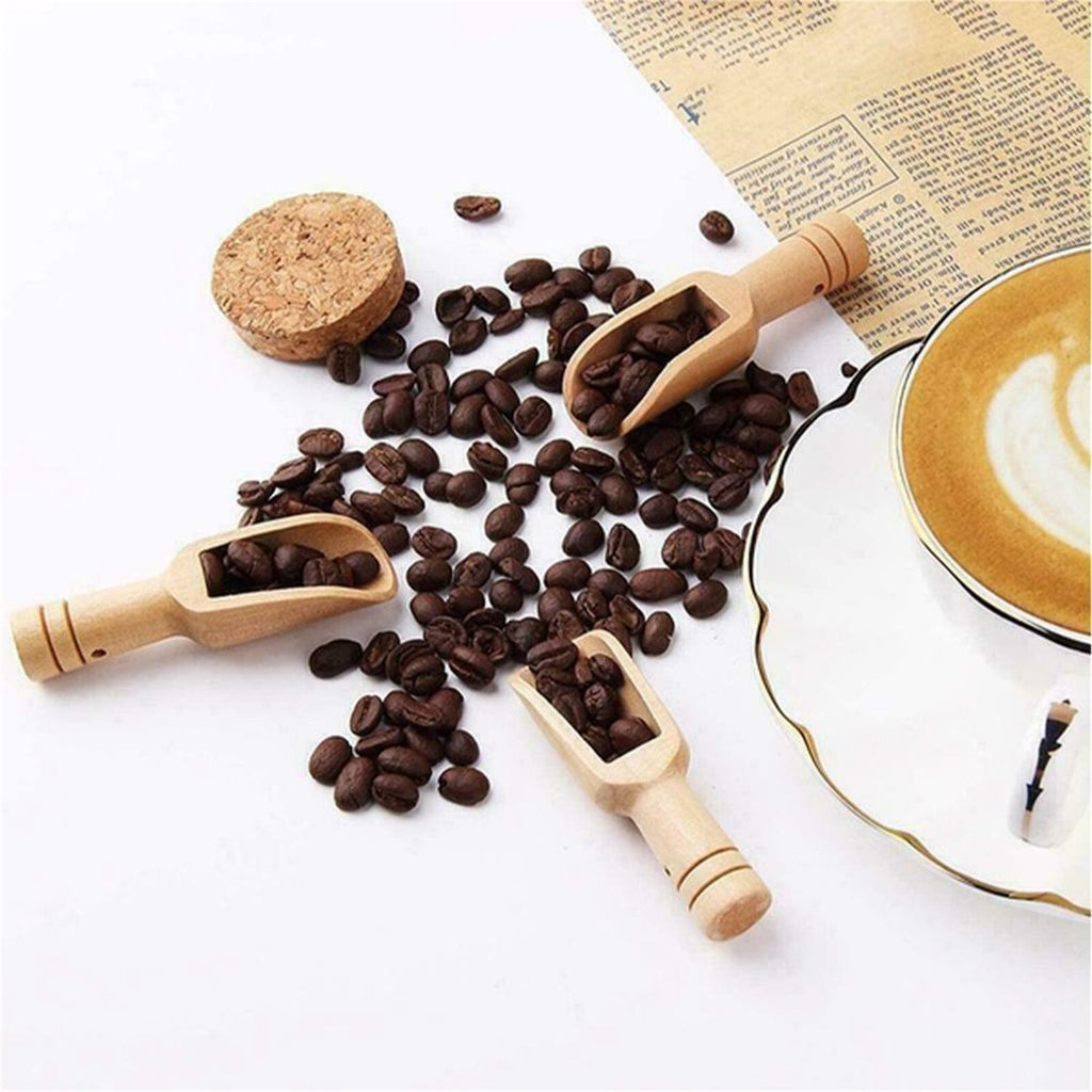 30PCS Mini Wooden Scoop Spoon – Small Salt Sugar Coffee Candy Bath Salt Spoon (7.5cm)