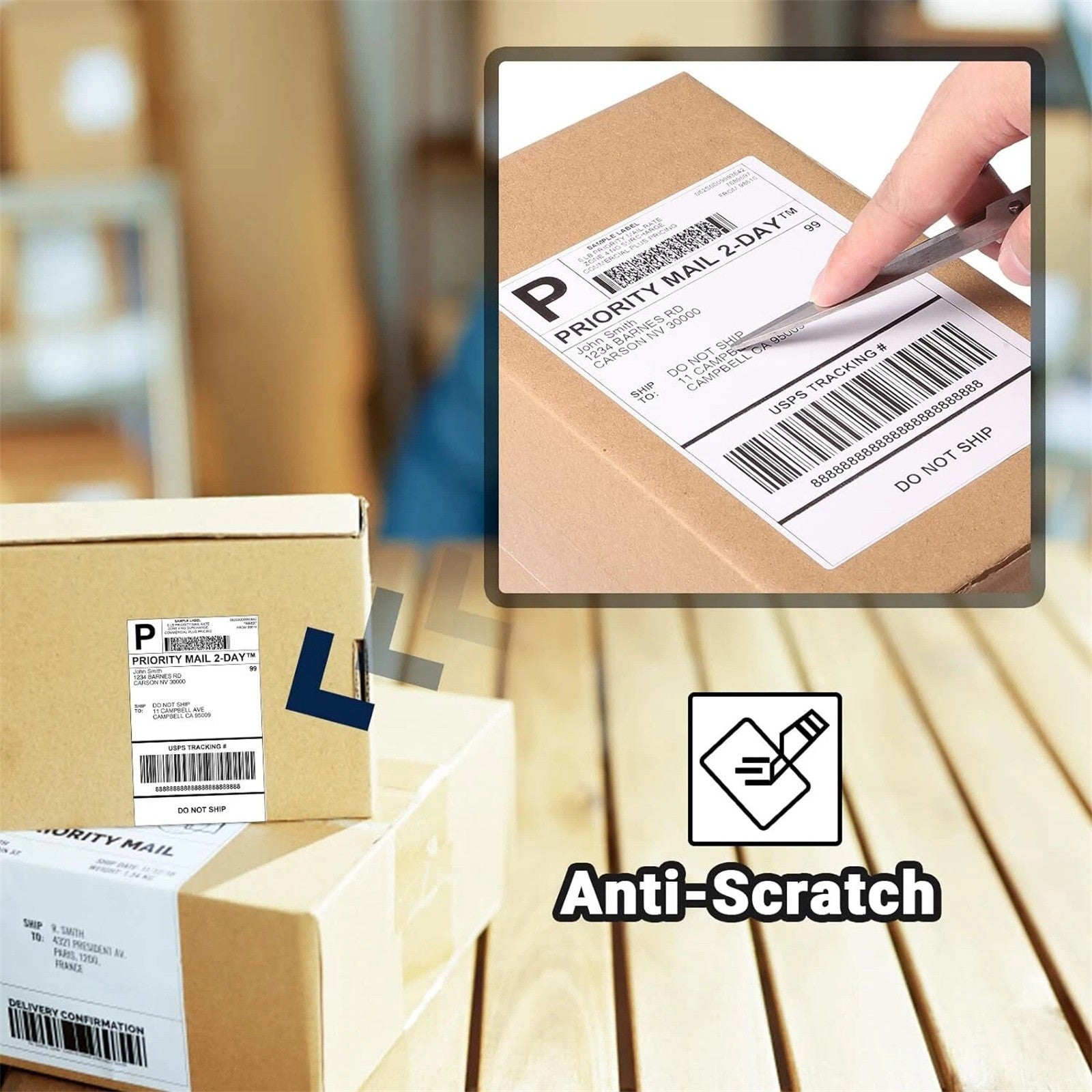 4x6 Thermal Direct Shipping Labels 500 Pack - Fan Fold 100x150mm White Sticker Labels