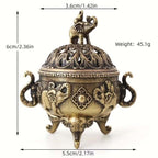 Elephant Lotus Incense Burner Metal Incense Holder Bowl Decorative Incense Burner