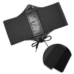 2PCS Women’s Body Shaper Buckle Wide Waist Belt - Elastic Underbust Corset Belt Black