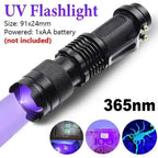 UV LED Blacklight Flashlight 395nm Portable Inspection Torch – Currency & Pet Stain Detector