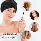 2pcs Adjustable Silk Sleep Caps for Women | Double Layer Knotted Satin Turban Bonnet