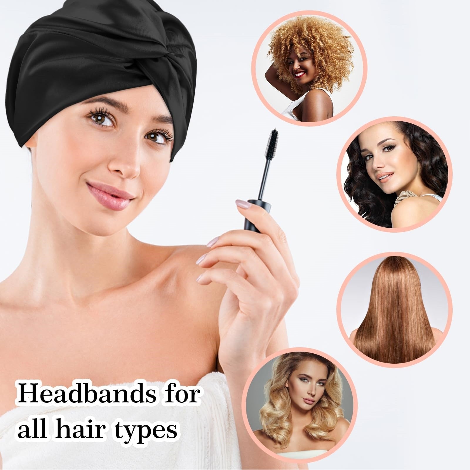 2pcs Adjustable Silk Sleep Caps for Women | Double Layer Knotted Satin Turban Bonnet