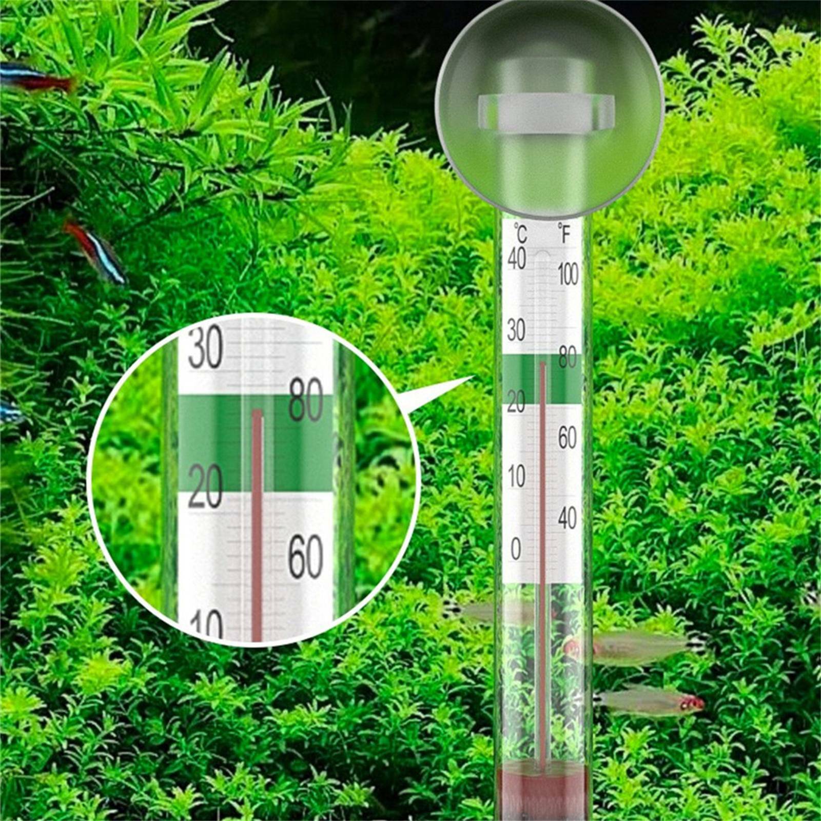 5PCS Aquarium Thermometer Glass Fish Tank Temperature Meter with Suction Cup