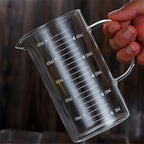 2PCS 500ml Glass Measuring Cups With Handle V-Shaped Spout Kitchen Liquid Beaker