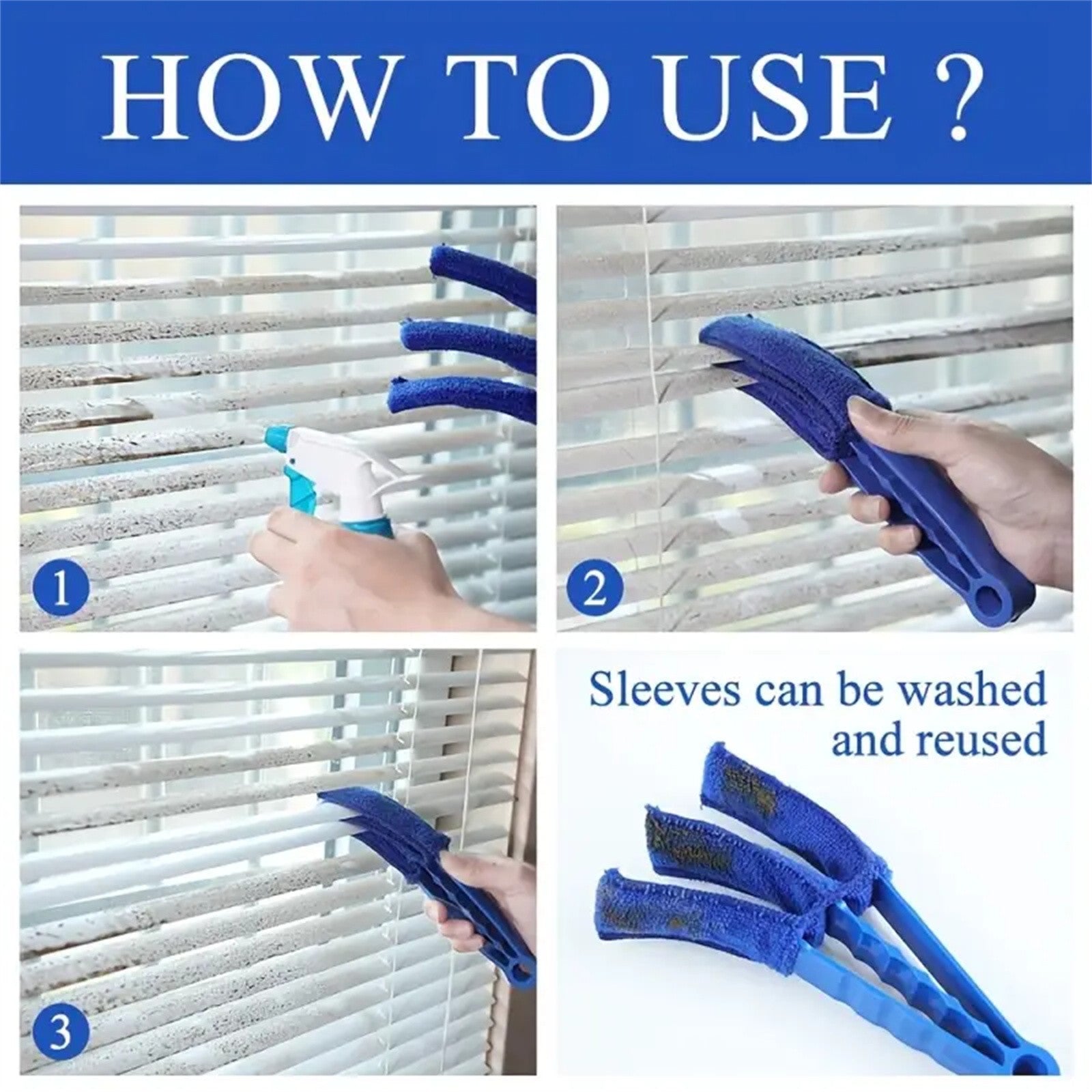 1/3/5PCS Window Blind Cleaner Brush – Microfiber Venetian Blinds Dust Cleaner Tool