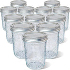 12PCS 500ml Glass Mason Jars with Airtight Lids Wide Mouth Preserving Jars