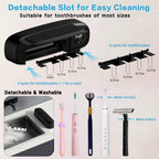 No drill Wall mounted Toothbrush Holder 4 slot Bathroom Storage Organizer AU