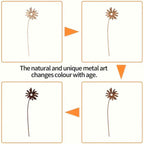 10PCS Metal Wildflower Art Silhouette Garden Stakes - Rustic Flower Garden Decor