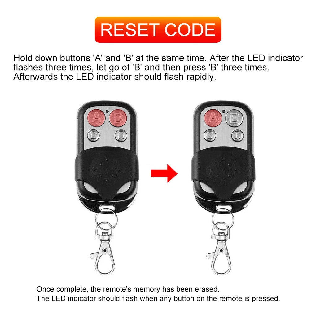 Universal Garage Door Remote Control 433MHz 315MHz Gate Roller Shutter Cloning Key Fob