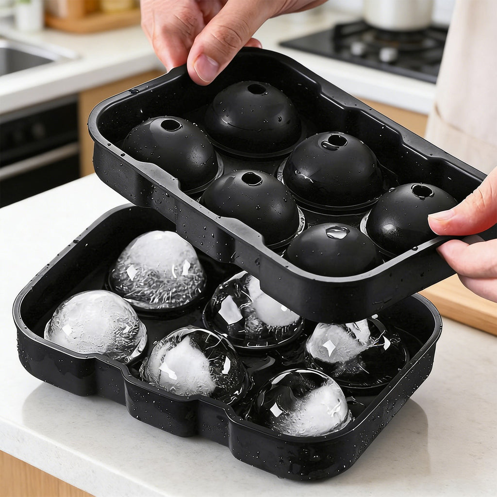 Large Silicone Ice Cube Tray with Sphere and Cube Mould – Big Ice Ball Maker for Whiskey, Cocktails and DIY Drinks